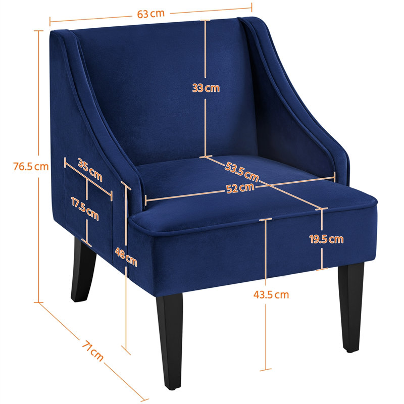 Douds Upholstered Armchair, Blue