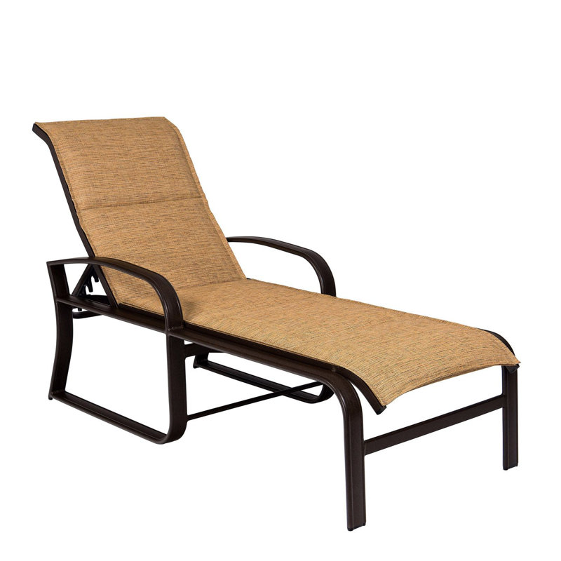Padded Sling Adjustable Chaise Lounge, Porcelain, Oyster
