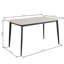 Table de salle à manger 55 po rectangulaire en porcelaine blanche avec pieds en métal, design élégant et tendance