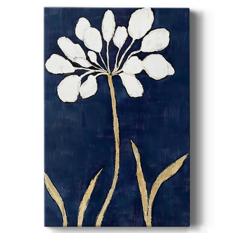 Floral sur toile tendue avec châssis CLXIV - prêt à être accroché, H 18 po x l 12 po
