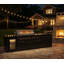 Ensemble d'îlot de cuisine extérieur modulaire 3 pièces avec barbecue à 6 brûleurs en acier inoxydable 304 de 2,4 V Pi. Réfrigérateur extérieur, évier et comptoir en granite noir Galaxy-128706390