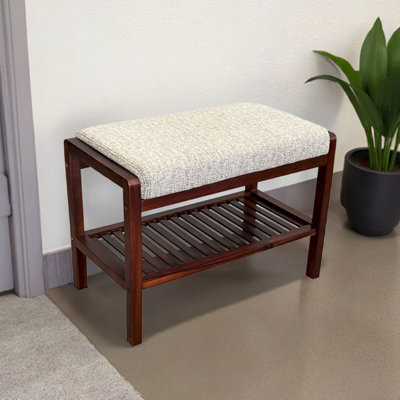 Banc rembourré en acacia