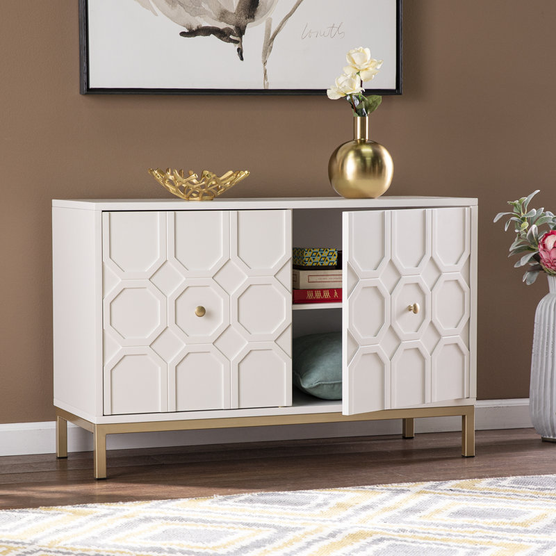 Armoire d'appoint en duvet à deux portes Claverton, blanc, Blanc