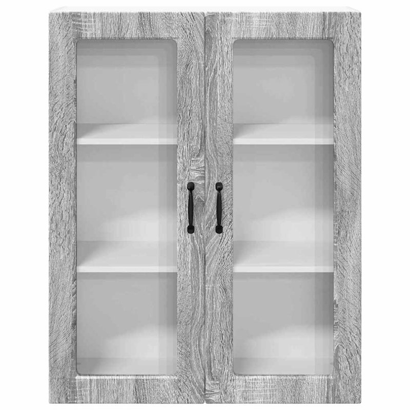 Vidaxl Kitchen Wall Cabinet Brown Oak 60 X 31 X 100 Cm Engineered Wood, 100cm H x 80cm W x 31cm D, Grey Sonoma