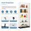 74.6"H Freestanding Glass Display Cases with Lockable Wheels, Lock and Adjustable LED Strips-117987310