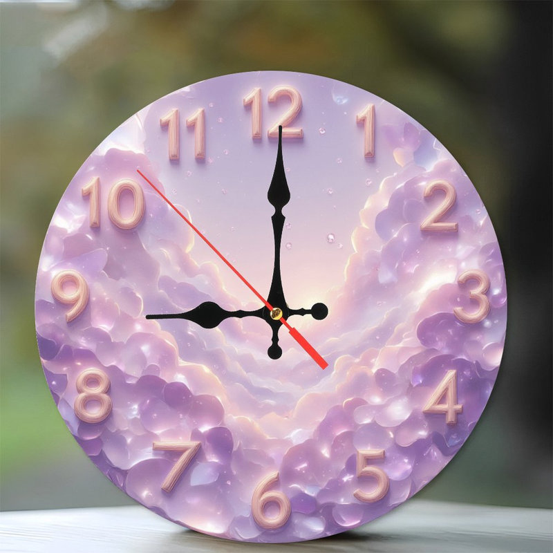 Horloge chiffres mauve ciel