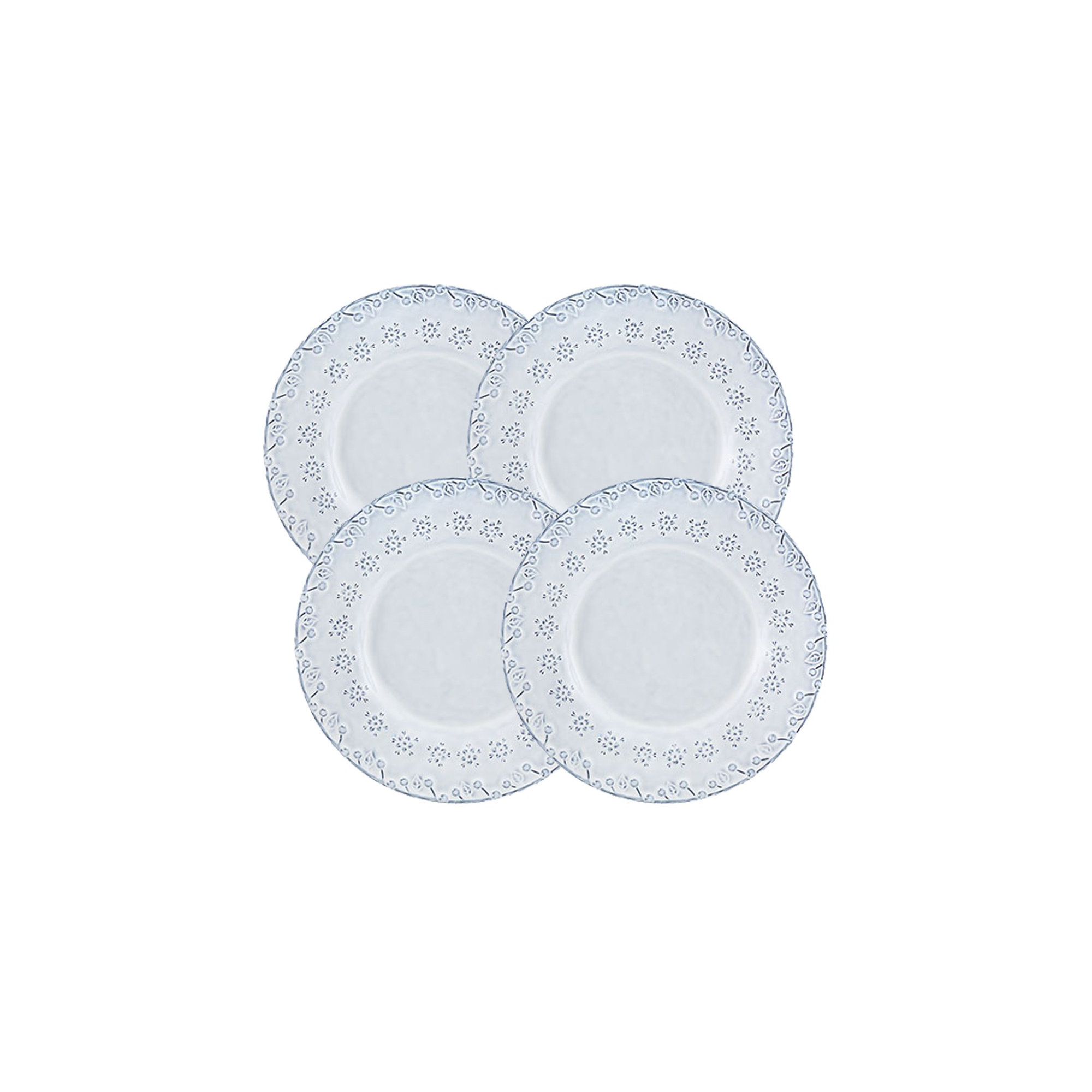 Flora 9.02'' Earthenware Salad Or Dessert Plate , Set of 4, White