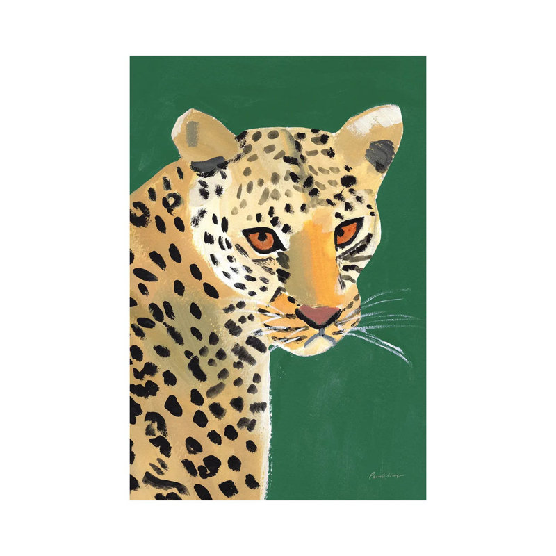 Guépard coloré sur une culture émeraude - impression d'art mural