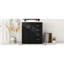 Meuble-lavabo de salle de bain de 30 po avec lavabo en résine - construction en bois massif, grande cuve noire de style rétro de grande qualité, abondante perspective