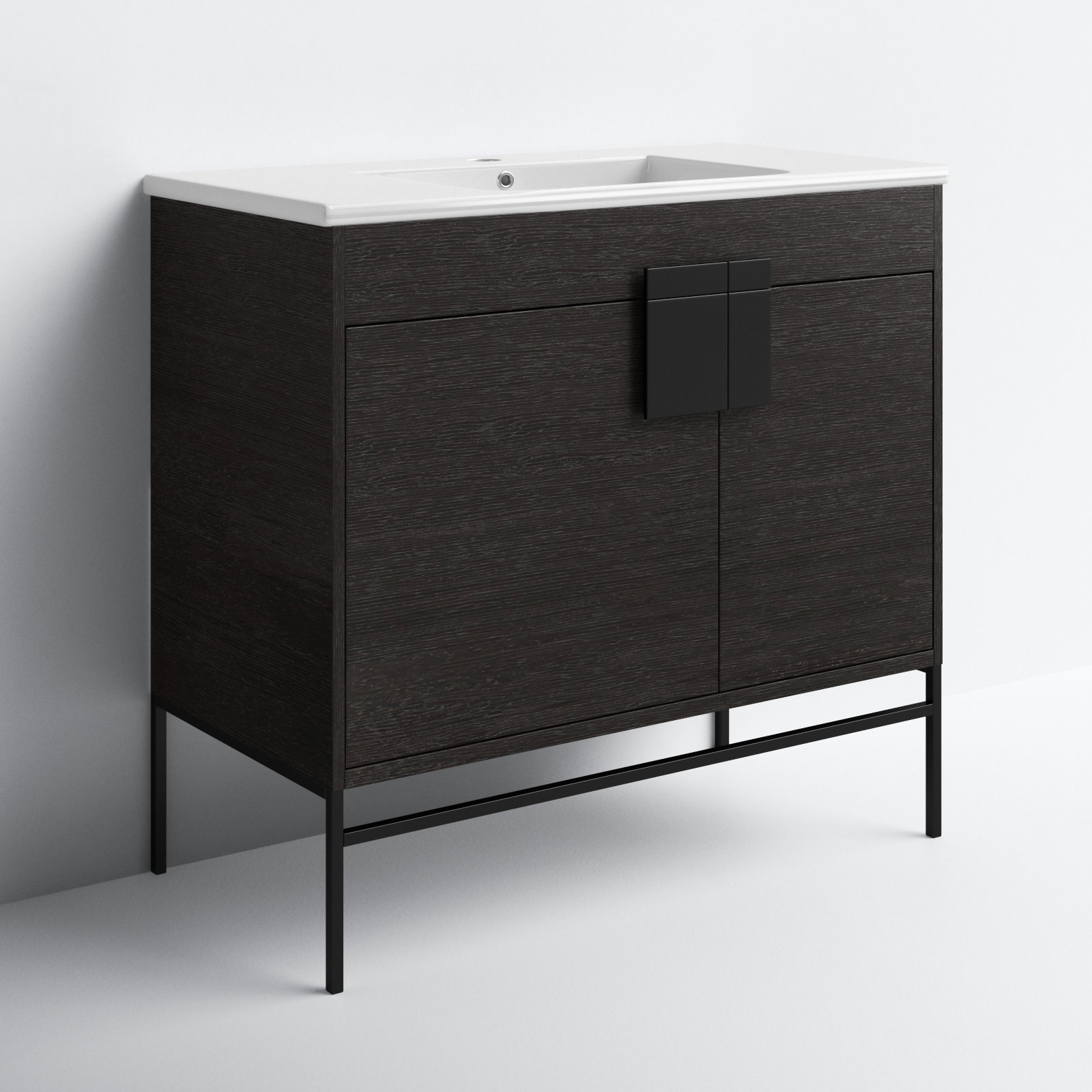 Maisie 36'' Single Bathroom Vanity, Black Matte, Black