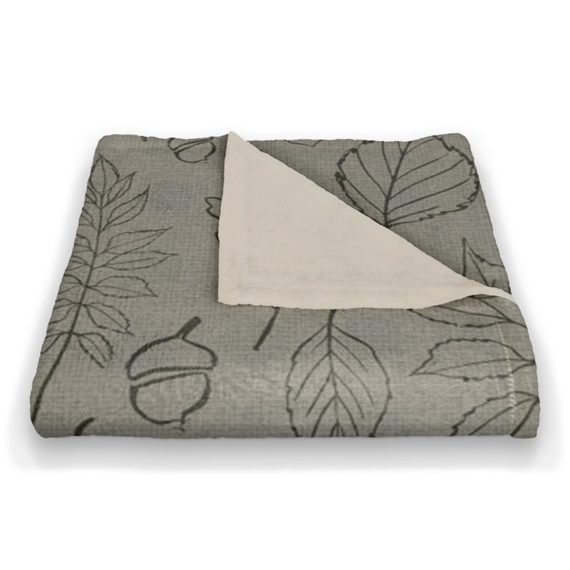 Jeté à motif de feuilles, Vert