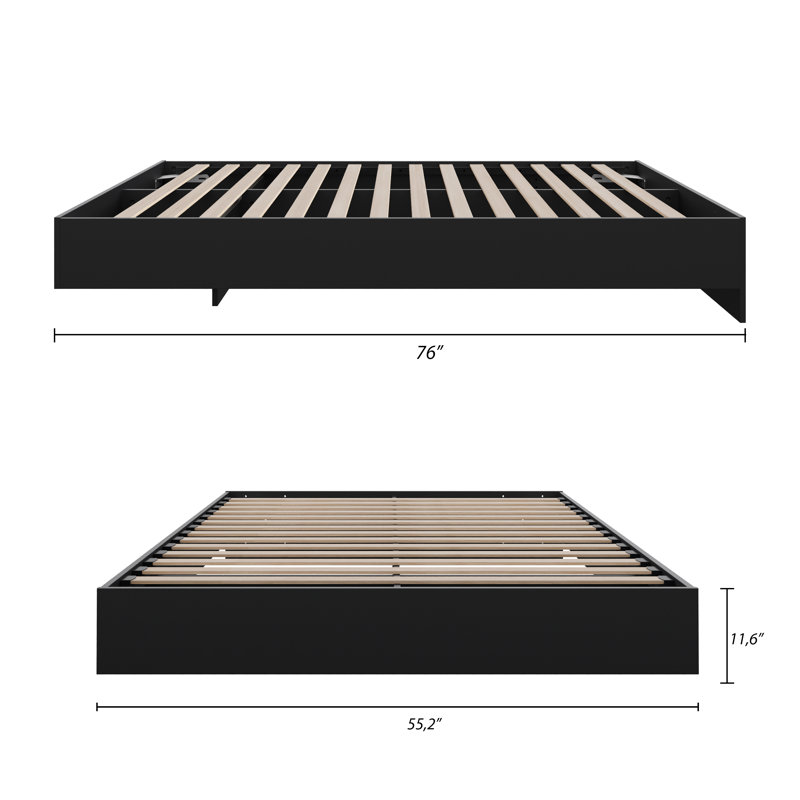 Lit plateforme à profil bas Aristocles, Double, Black