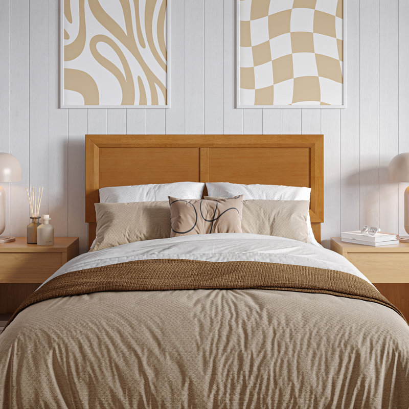 Tête de lit en bois Avaleen, Simple, Caramel clair