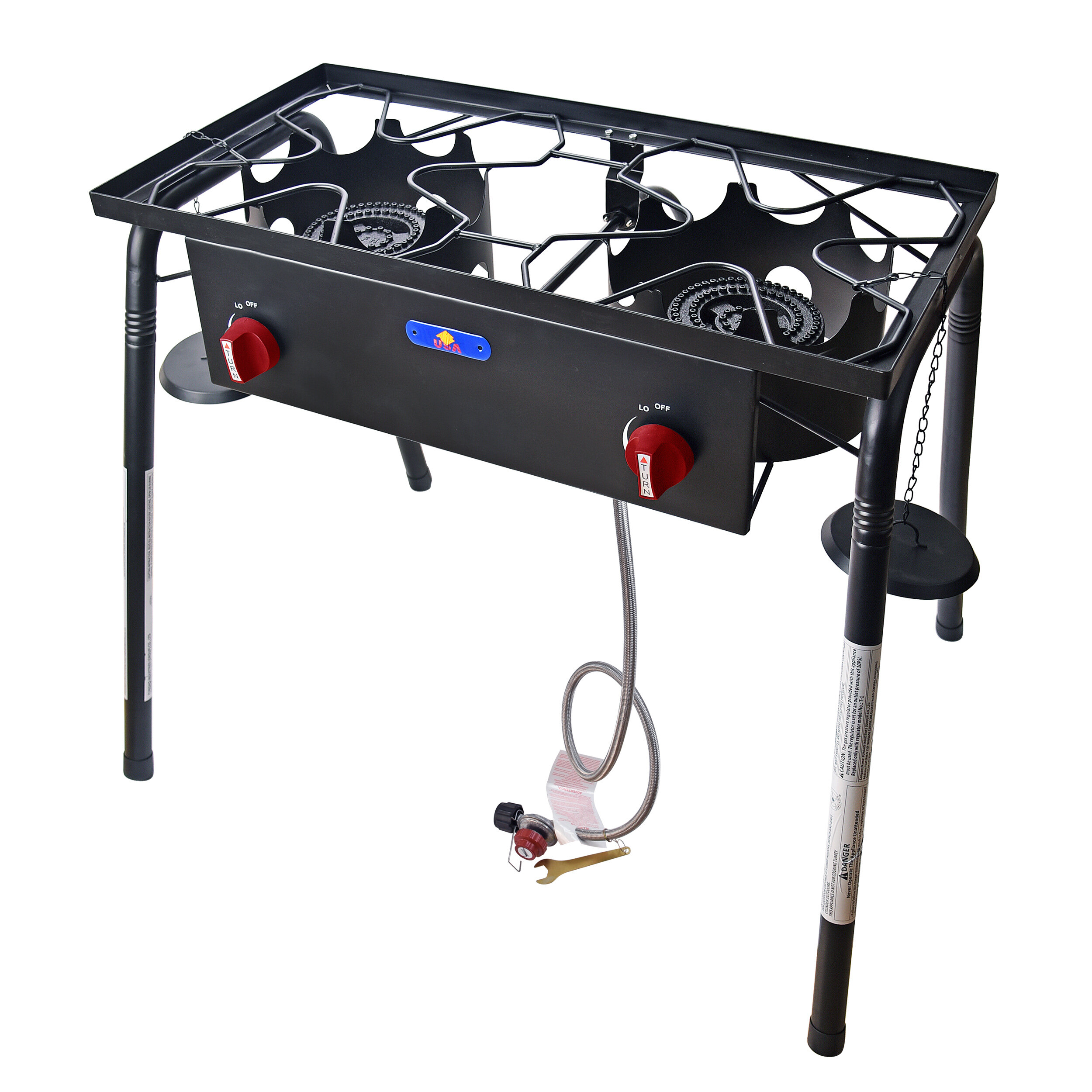 Propane Gas Camping Stove 2-Burner Heating Cooking Indoor/Outdoor
