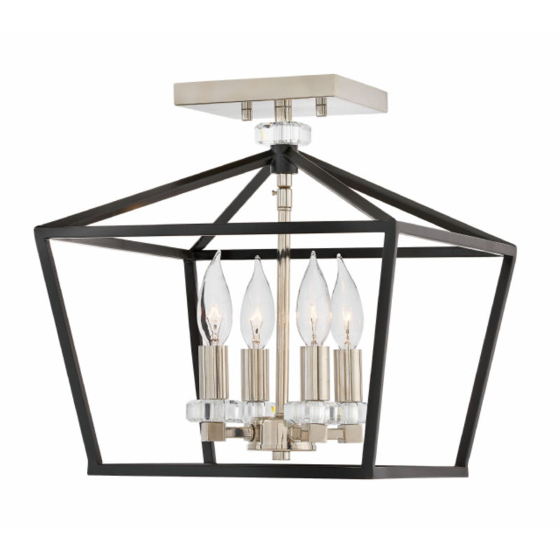 Stinson 4 - Light 13" Chandelier Style Geometric Semi Flush Mount