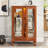 2 Doors Curio Cabinet With Tempered Glass Doors, Curio Cabinet With Mirrored Back Panel-1432547261