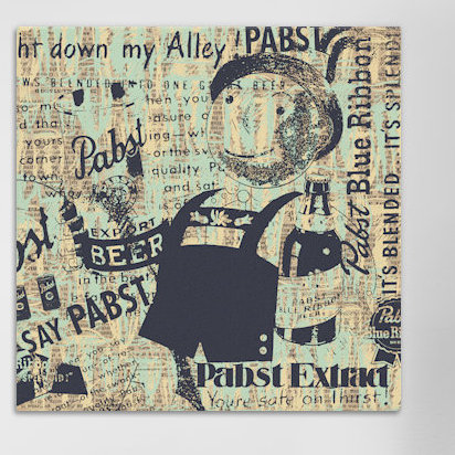 « drink up ! » impression sur toile tendue, impression sur toile tendue, H 18 po x l 18 po x P 1,5 po