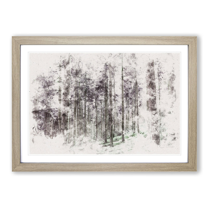 Pretty Forest - Picture Frame Graphic Art Print, Oak Framed, 45cm H x 63cm W x 2cm D