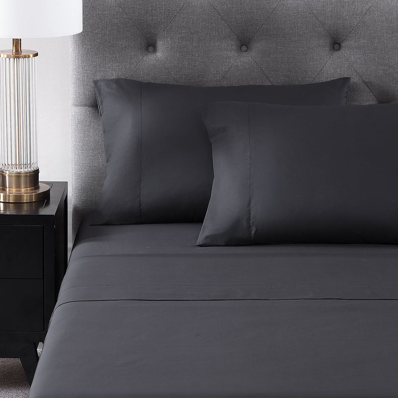 Hotel Percale Sheet Set, Queen, Carbon