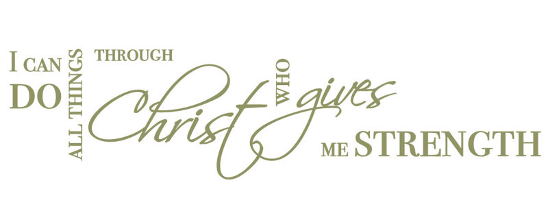 Décalcomanie murale "i can do all things" biblique quot, H 9 po x l 36 po x P 0,01 po, Olive