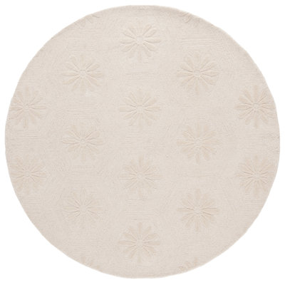 Dimonda Hand Tufted Wool/Cotton Floral Rug in Ivory