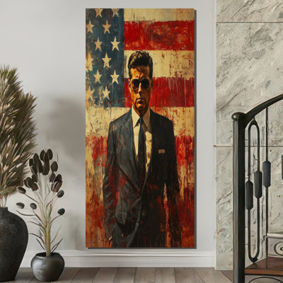  Jfk President On The Usa Flag II - États-Unis, art mural