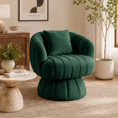Fauteuil demi-tonneau rembourré rembourré avec coussin