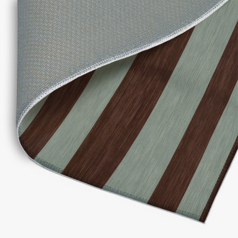 Tapis intérieur / extérieur brun HorizontalStripes, Rectangulaire 8 pi x 10 pi