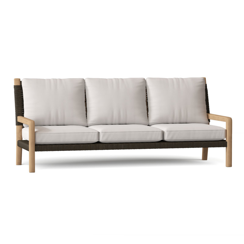 Hudson Outdoor 3 - Seat Patio Sofa, Cloud, Charcoal Lace