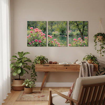 Ensemble de 3 impressions sur toile Monet