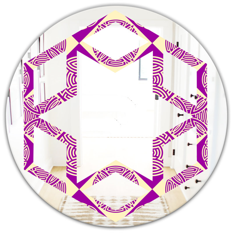 Miroir mural hexagonal étoile à motif abstrait, H 31,5 po x l po