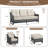 5 Piece Patio Furniture Set, Outdoor Conversation Set With 3-seat Sofa, 2 Swivel Glider Chairs And 2 Ottomans, Handwoven Pe Wicker Patio Set With 6 Inch Olefin Cushions For Porch, Deck, Backyard, Grey/beige