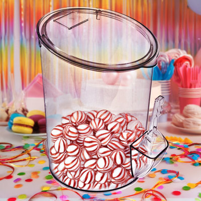 Bac à bonbons en acrylique transparent 3,7 gallons avec scooper