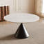 Table de salle à manger ronde en pierre frittée de 115 cm (45,2 po) pour 4 à 6 personnes-210711715-210711719