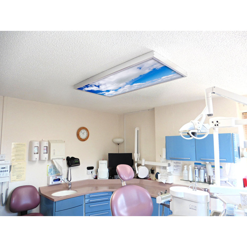 Couvre-lampes fluorescents Cloud Classroom pour plafonniers - pour luminaire 2 x 4 - par Octo Lights
