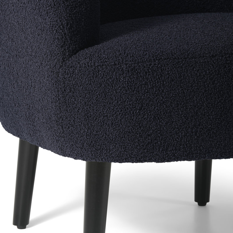 Bayville 29'' Wide Barrel Chair, Navy Polyester Blend