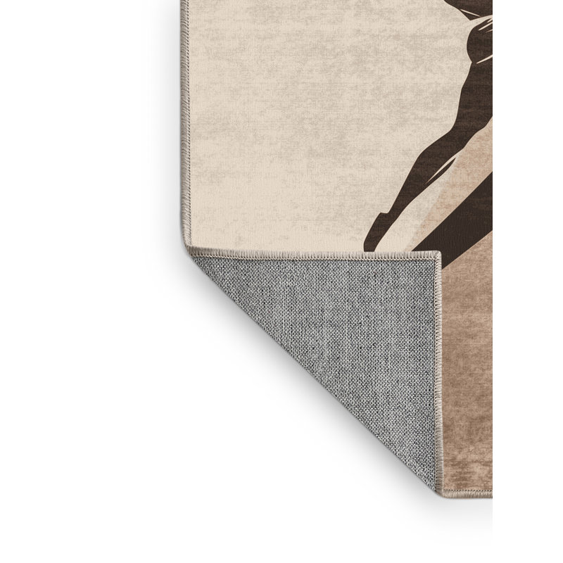 Tapis beige élégant et chic en javelot lavable à la machine Bracondale, 6 X 9
