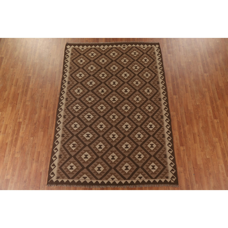 Tapis géométrique réversible kilim 7 x 10