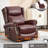 Heat Massage Manual Recliner Chair With Rocker And Swivel In Genuine Leather For Living Room,Red