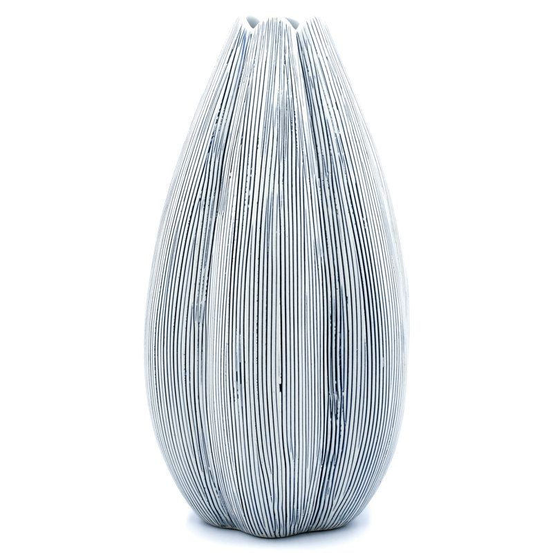 Bassey Handmade Table Vase, Blue, 8.9" H x 4.5" W x 4.5" D