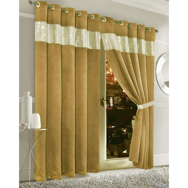 Blackout Curtain Panel Pair, Yellow, 137cm Width x 167cm Drop