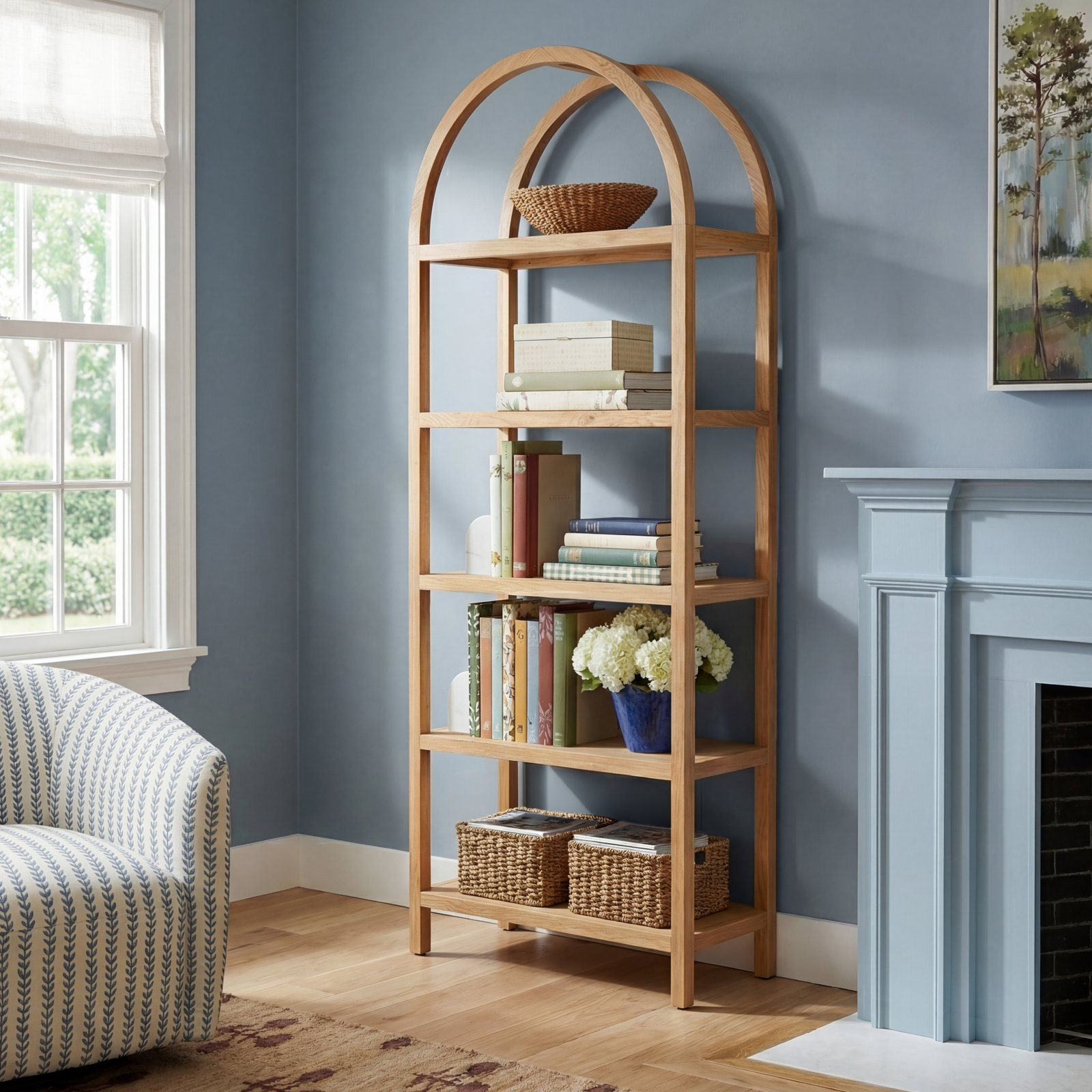 Mishra 30" Oak Bookcase, Natural