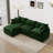 105" 3-seater Sofa L Shaped Sectional Couch Chenille Upholstery Sofa With Ottoman For Living Room And Office-1405555041