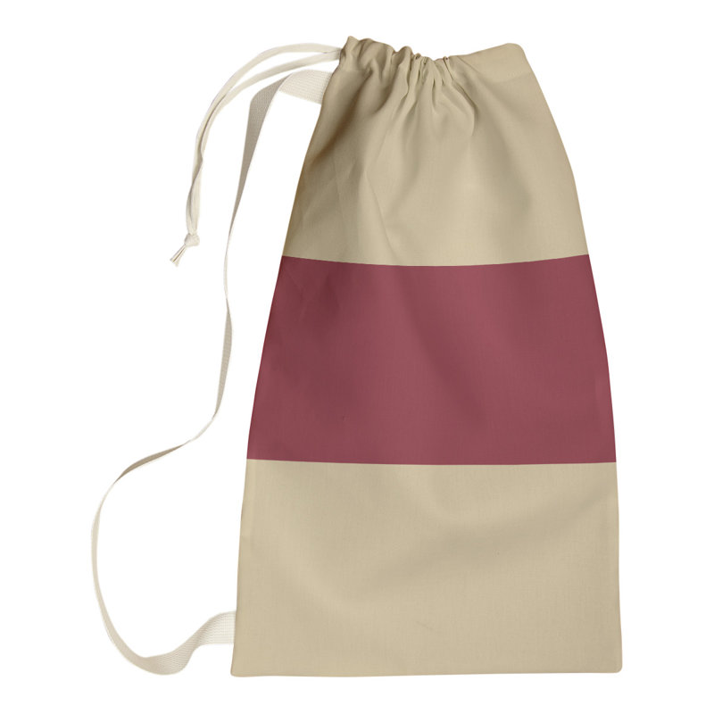 Fabric Laundry Bag with Handles, 36" H x 28" W x 1.5" D, Desert Sand/Brick Red/Desert Sand