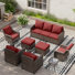 7/9 - Person Outdoor Conversation Sets With Rocking Chairs&Ottoman