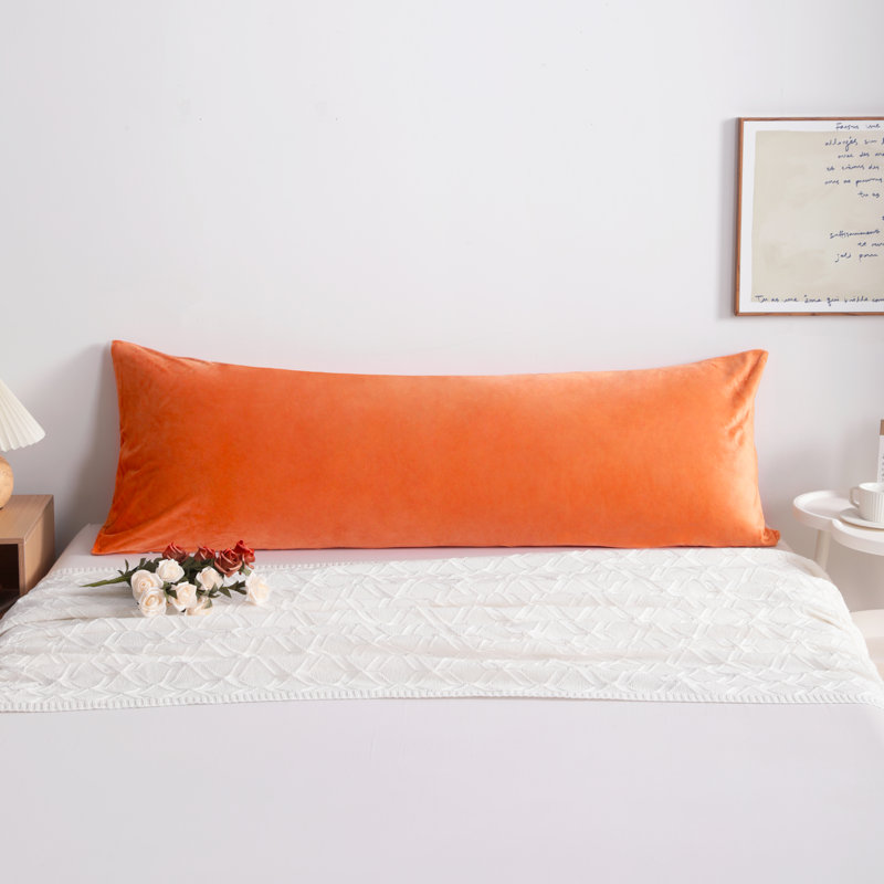 Velvet Zipper Body Pillowcase, Orange
