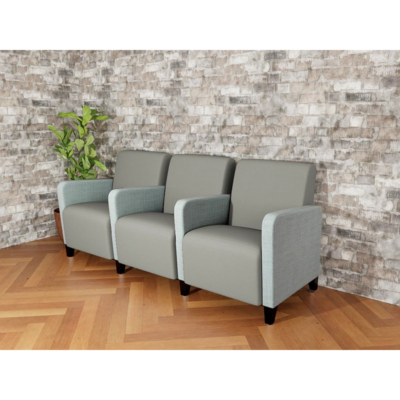 Sièges tandem Ravenna, Bois noir, Chambray écume de mer / Patriot Plus colombe
