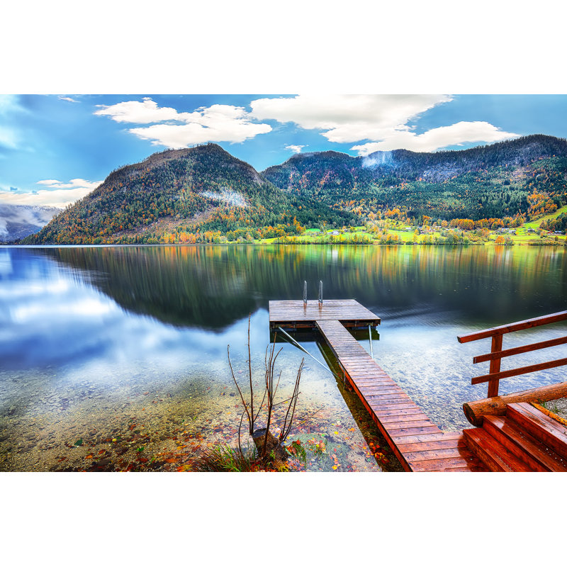 Alpine Dock Reflection Wrapped Canvas Wall Art, 30" H x 40" W