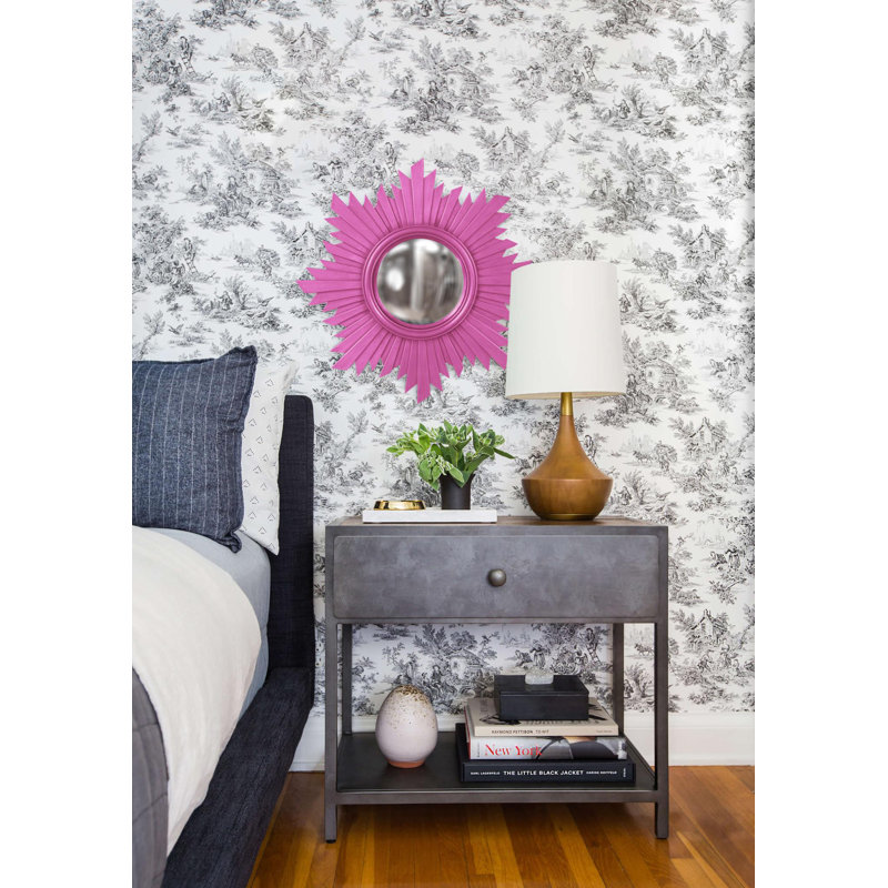 Orman Concave Wall Mirror, Hot Pink
