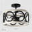 Devids 2 - Light 13'' Black and White Semi Flush Mount